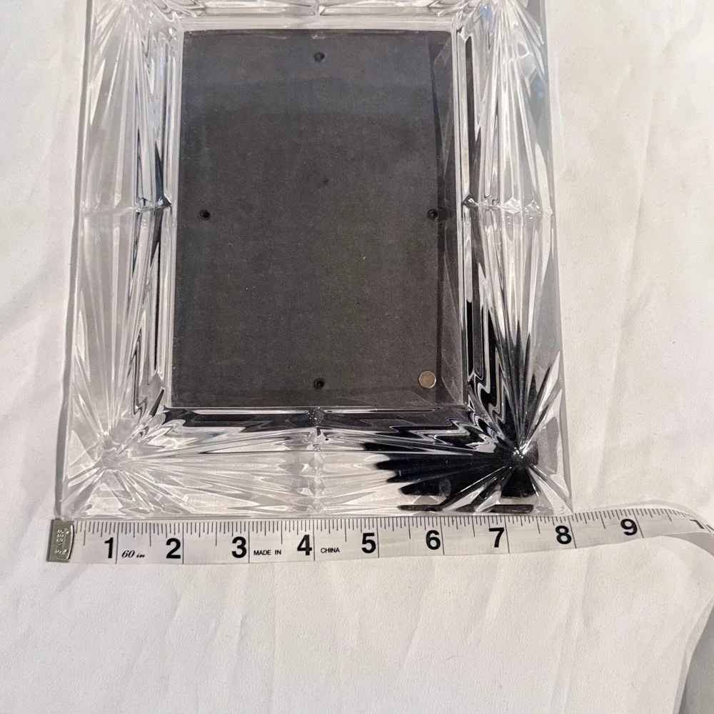 Vintage Lead Crystal Picture Frame Mikasa 5x7 Celebrity Art Deco 90s Regency